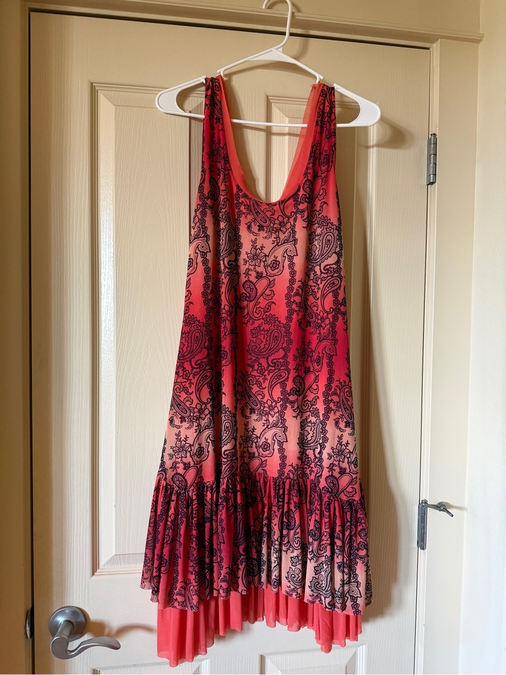 Roper Coral to Pink Ombre Paisley Tank Dress